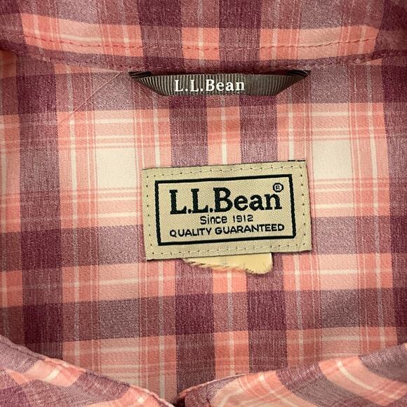 L.L. Bean Shirt Women’s L No Fly Zone Vented Button Up Zip Pockets Outdoor Wear - Picture 4 of 9